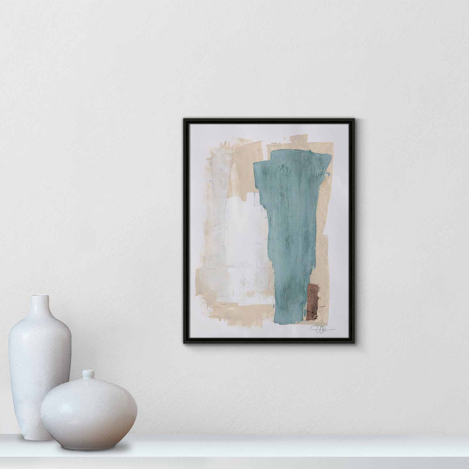 Hubbard "Together We Work-II" Print, Espresso Framed, 25.5" H x 19.5" W x 2" D