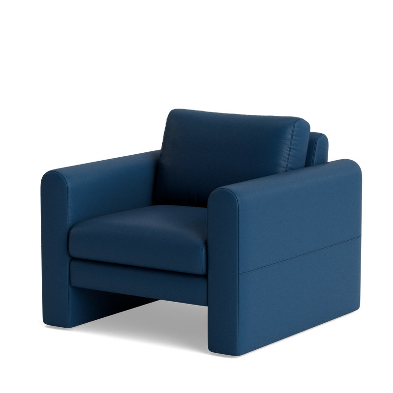 Knox Leather Accent Chair, Leather - Deep Blue