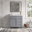 Meuble-lavabo de salle de bain 30 po avec lavabo supérieur, meuble-lavabo moderne avec 2 tiroirs et tiroir escamotable, meuble-lavabo simple-132727119