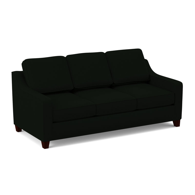 Clark 82" Square Arm Sofa with Reversible Cushions, Empire Mahogany, Dorset Black