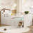 Twin Bed Frame With Storage 4 Drawers,Wooden Bed Frame For Kids,Platform Twin Size Bed With Guardrail Headboard And Ladder, No Box Spring Needed, Easy Assembly, White