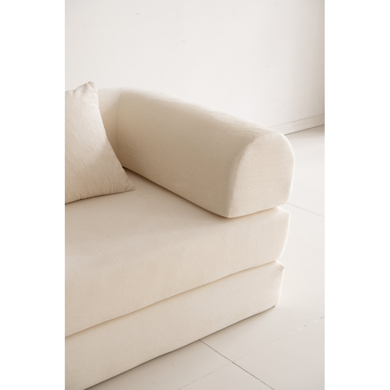 Aunna Convertible Sleeper Sofa Bed,2 In 1 Pull Out Cloud Sofa Bed,high Rebound Density Sponge Sofa, Beige