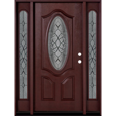 Exterior Fibreglass Oval Lite Prehung Front Entry Door
