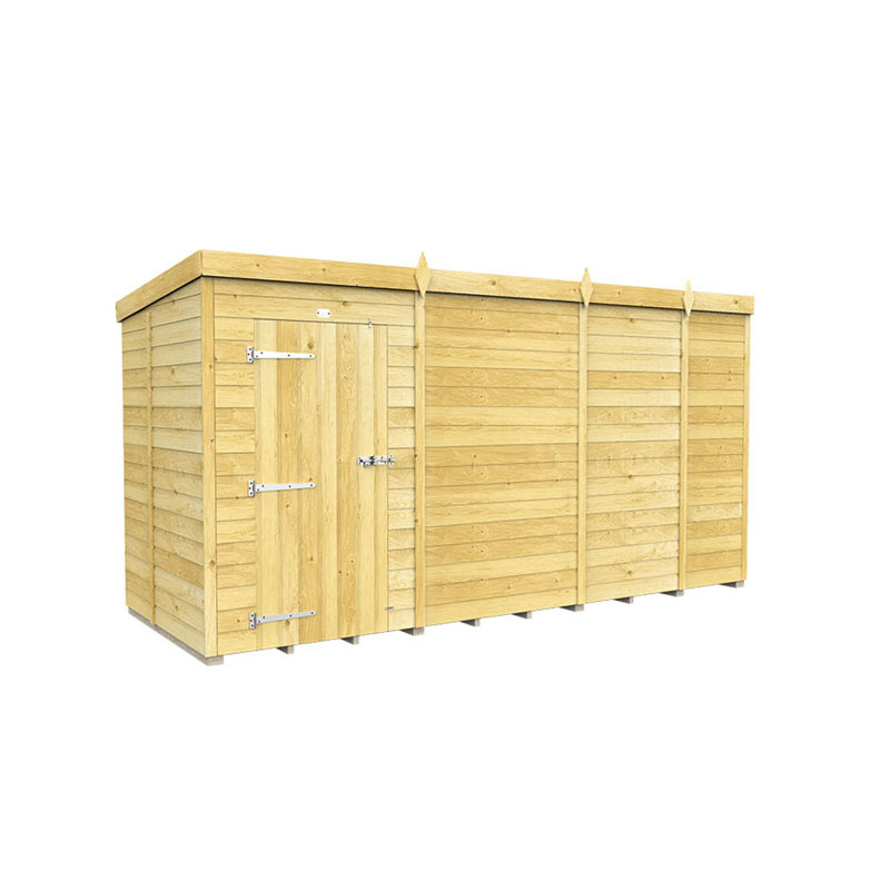 13ft x 5ft Pent Shed - Single Door without Windows