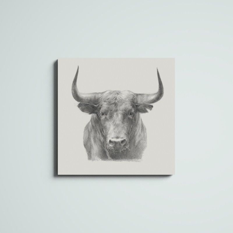 «Black Bull», peinture sur toile, H 30 po x l 30 po