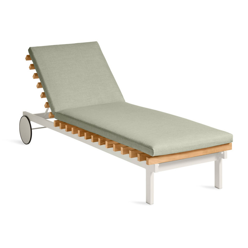 Chaise longue d'extérieur Perch, Gris anthracite Toohey, Blanc
