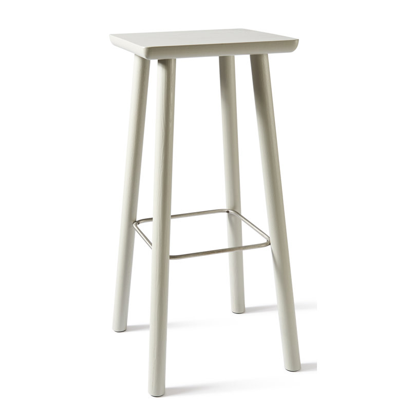 Solid Wood Counter Stool, Off White