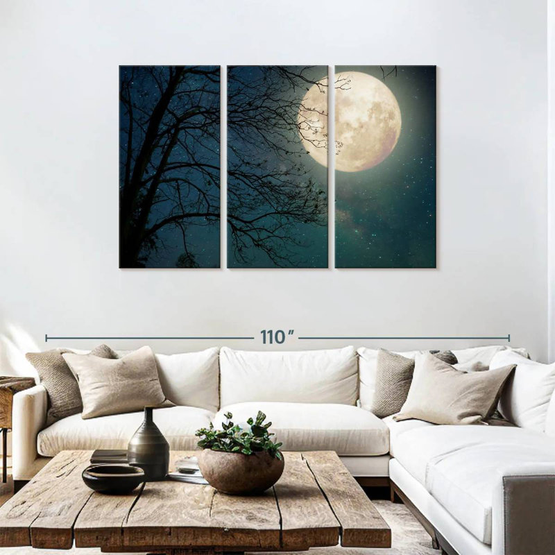 Oberle Starry Sky Full Moon, 48" H x 74" W
