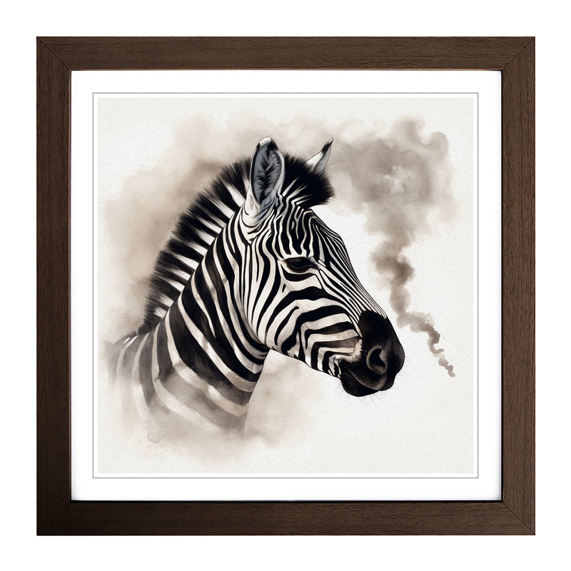 Zebra Smoke - Framed Print, Walnut Framed