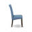 5 Piece Dining Room Table Set Includes a Round Kitchen Table with Pedestal and 4 Blue Color Linen Fabric Parson Dining Chairs, 42x42 Inch, Cappuccino-739937366-739937365