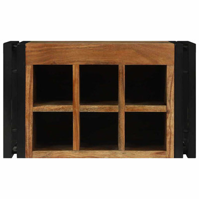 Solid Wood Open Shelving Wine Bottle Rack