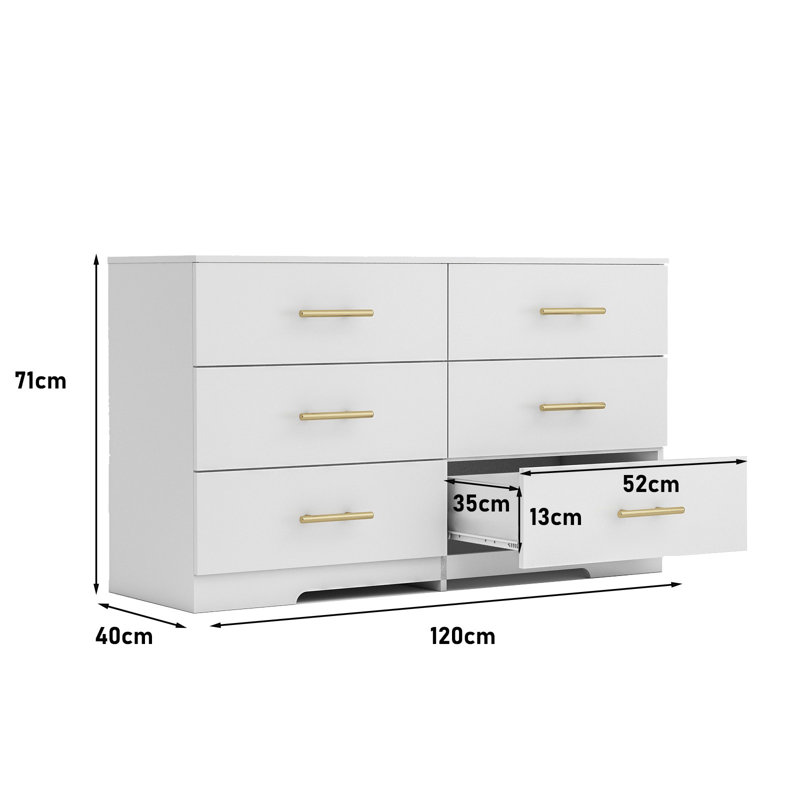 Grande commode à 6 tiroirs