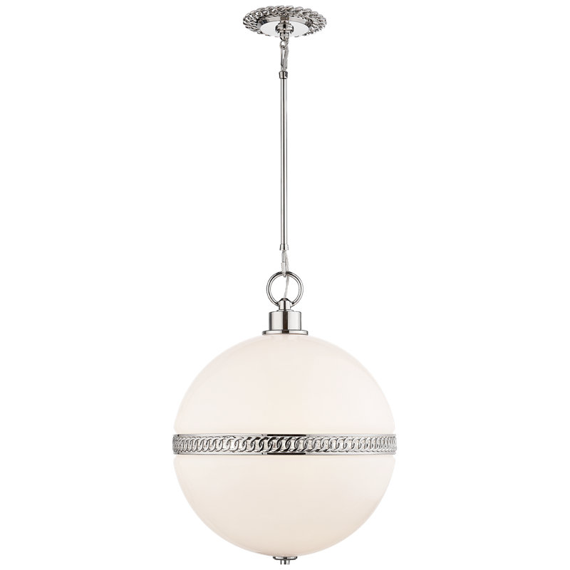 Ralph Lauren Hendricks 4 Light Chandelier, Polished Nickel, 55"H x 18"W x 18"D