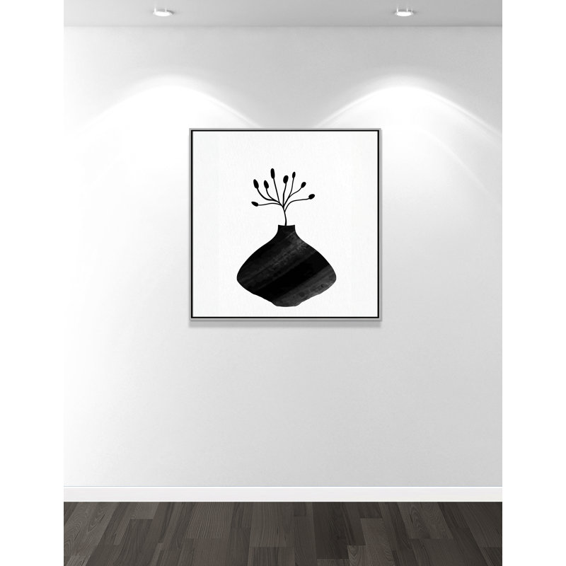 «Black Vase II - Square Version Print» par Kimberly Allen, Argent, H 37,5 po x l 37,5 po