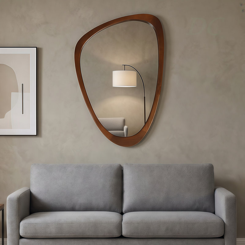 Miroir décoratif 24 "x 36" en bois massif irrégulier, pour chambre à coucher, salle de bain, salon, entrée, 36 po x 24 po
