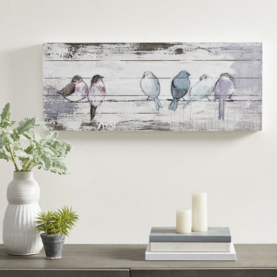 30"W X 12"H 1.5"D Wood Plank Wall Artwork, Hand Painted In Grey And White, Inspired, Summers' Design White Decor, 30"X12"X1.5", Rustic Magnificence,