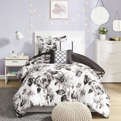 Édredon simple TG et coussin décoratif floral, doux