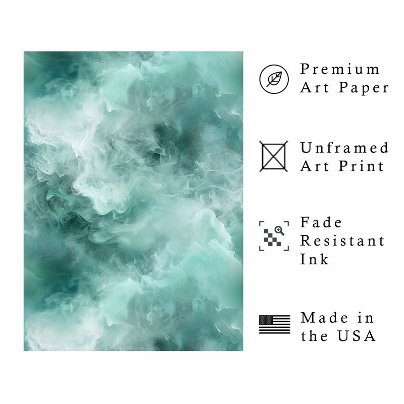 «Abstract Green Myst V», reproduction d'art moderne sans cadre, H 7 po x l 5 po
