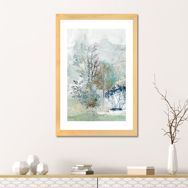 "Silence mystère I" par Allison Pearce, reproduction d’art, H 24 po x l 16 po x P 1 po, Toile avec cadre en bois beige, Blanc