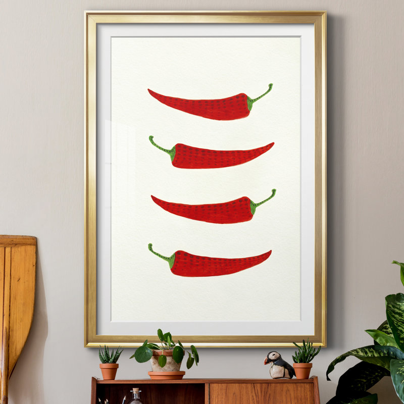 " Hot Peppers ", Gold Framed, 42.5" H x 30.5" W x 1" D