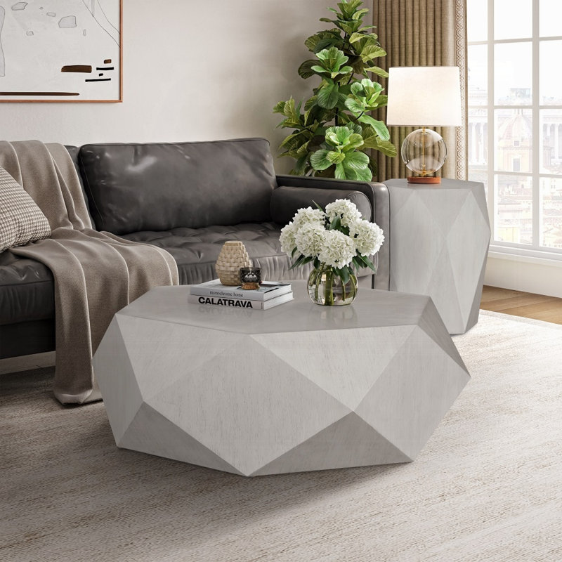 Ensemble de table de salon Hocking, Blanc antique