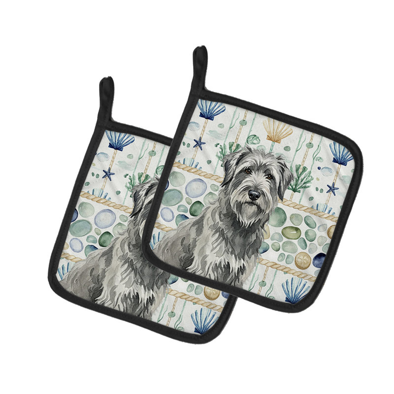 Paire de poignées en verre gris Briard