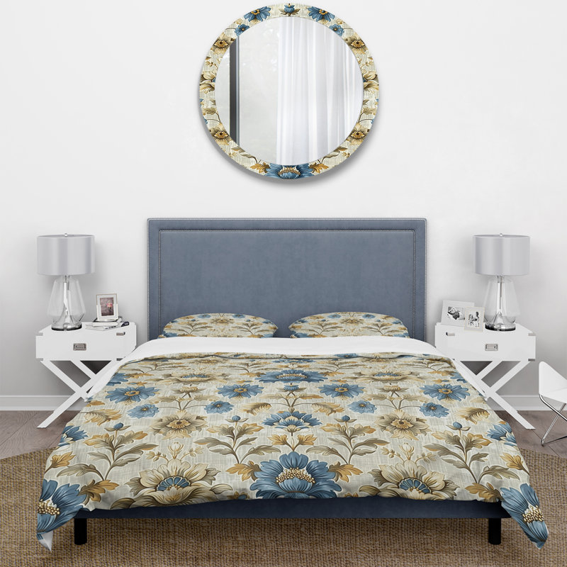Ensemble de housse de couette Country, Housse de couette pour grand lit + 2 taies décora