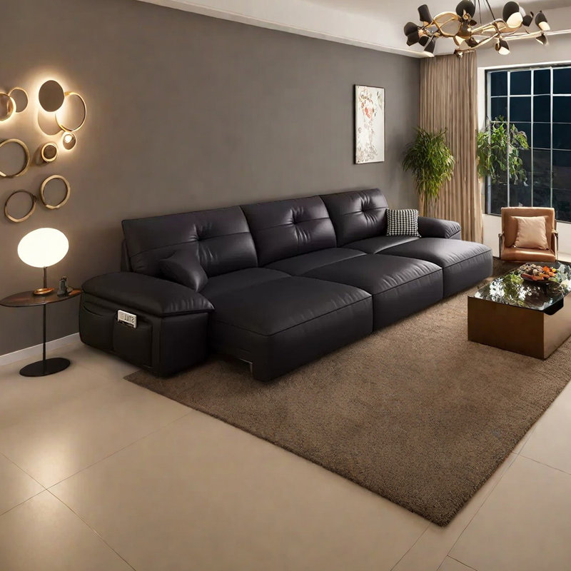 High-end light luxury style electric sofa, 3, 37.4" H x 126.37" W x 42.12" D