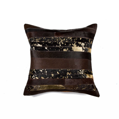 18" Abstract Cowhide Throw Pillow