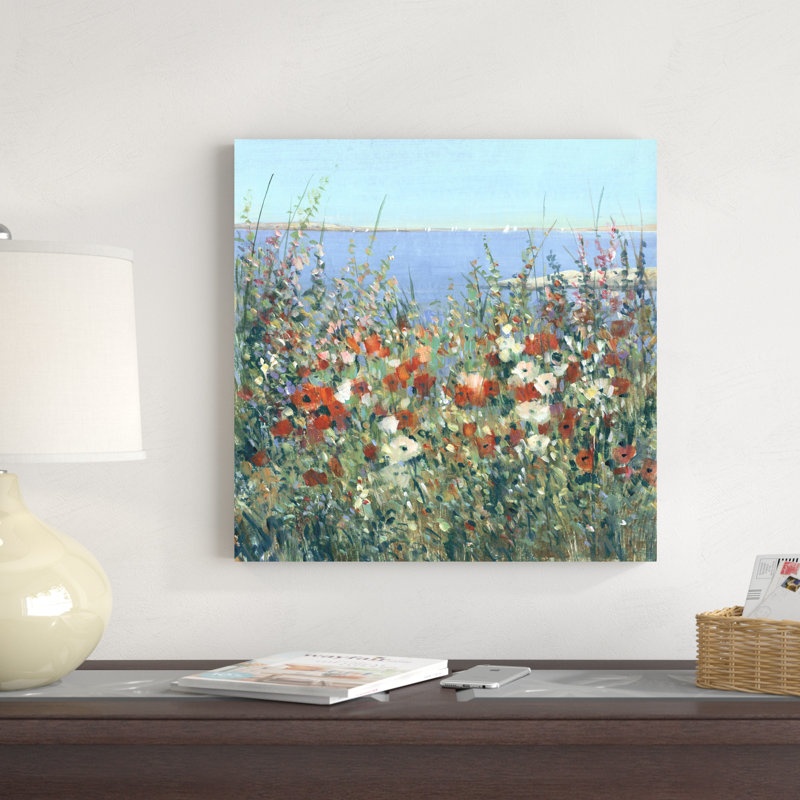 «Seaside Garden I» par Timothy O 'Toole - peinture sur toile tendue, H 20 po x l 20 po