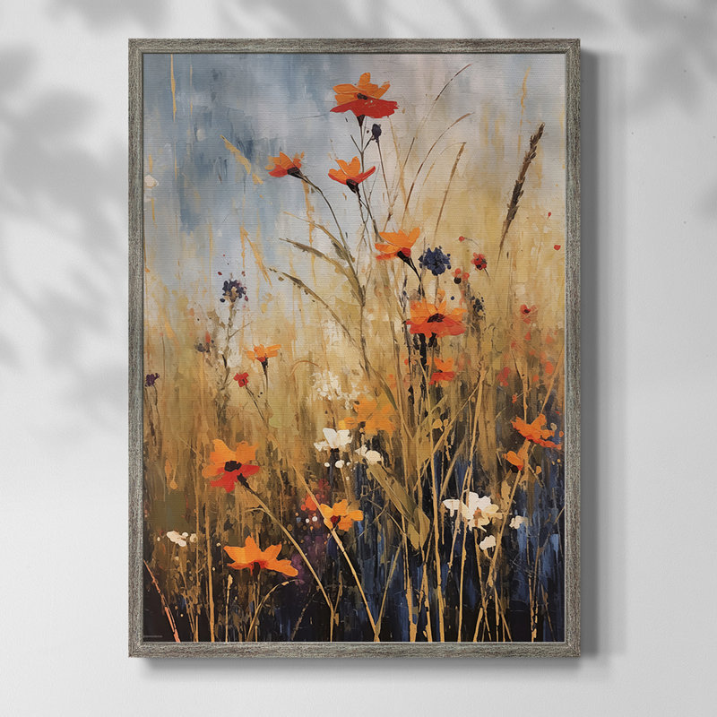 Reproduction encadrée FLORAL Series DCCDXIV - bois massif, H 15 po x l 12 po