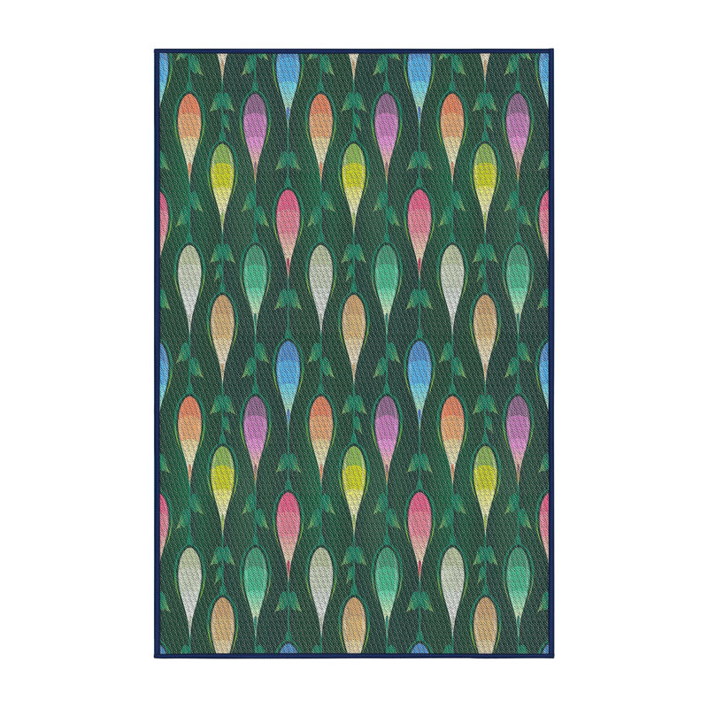 Tapis décoratif vert daleyza, Rectangle 5 pi x 7 pi