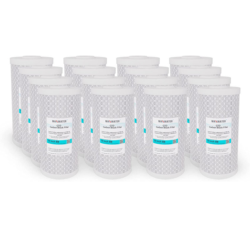Cartouche filtrante de remplacement pour osmose inversée au carbone 10 pouces x 4,5 pouces Max Water Max