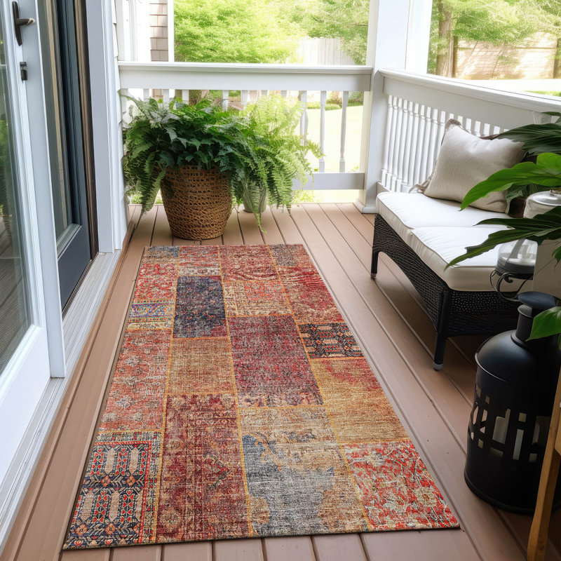 Tapis intérieur / extérieur Mcelwaney, Tapis de couloir 2 pi 3 po x 7 pi 6 po