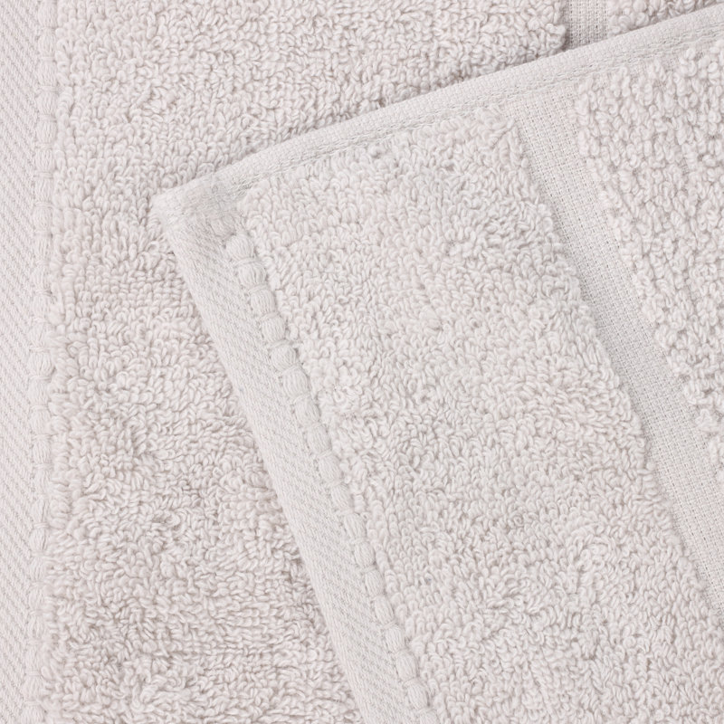 Milo Smart Twist Viscose Cotton Blend Medium Weight Quick Dry Solid Ribbed Bath Sheet Set, Silver, Bath Sheets - 2 Pack