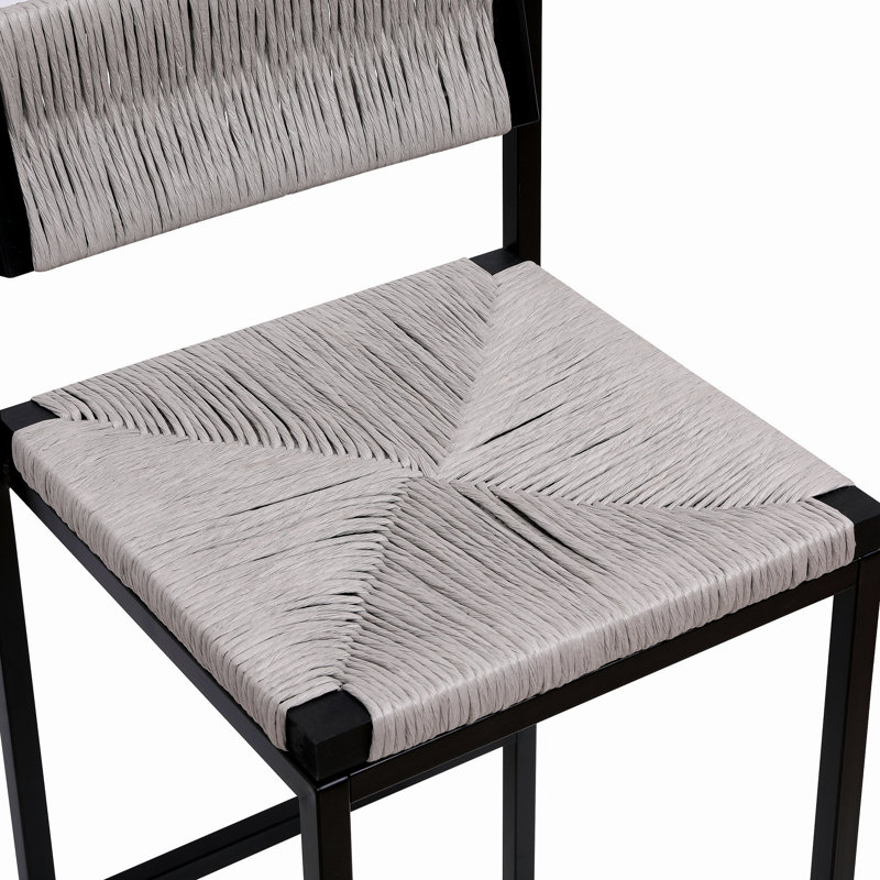 Ensemble de 2 tabourets de bar tissés à la main avec tabourets de bar à hauteur de comptoir pour la cuisine, la maison et le bureau