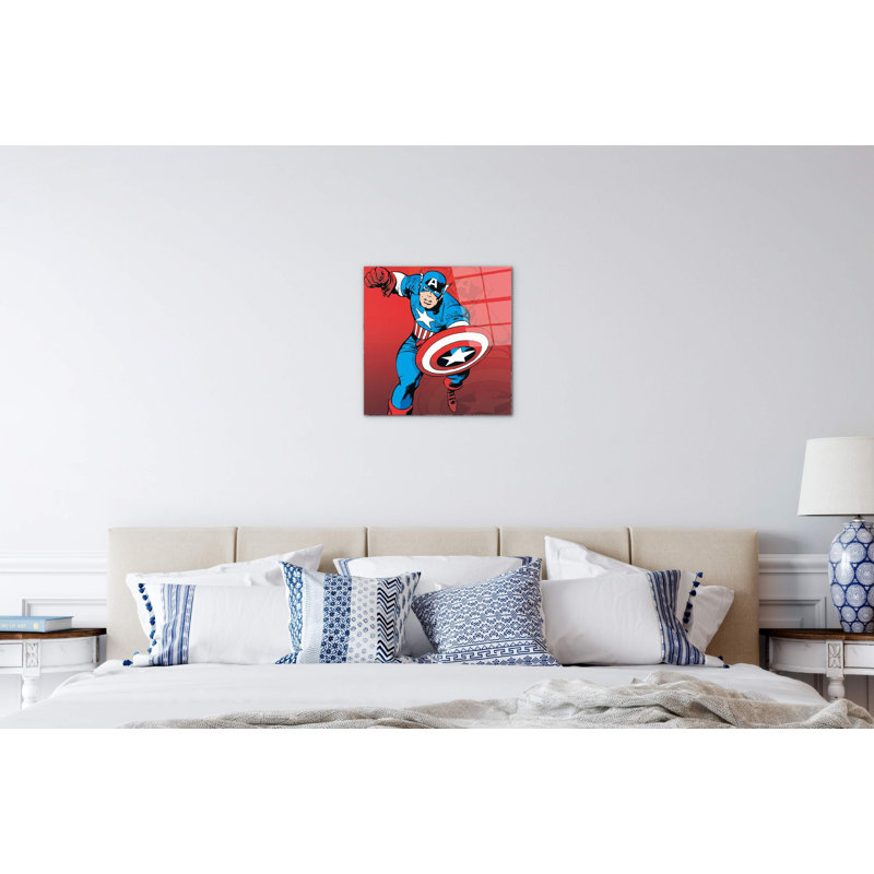 Homage to Captain America by Art Studio 58x58 Cm Frameless Panel Lightweight Ready to Hang, CrystalArt