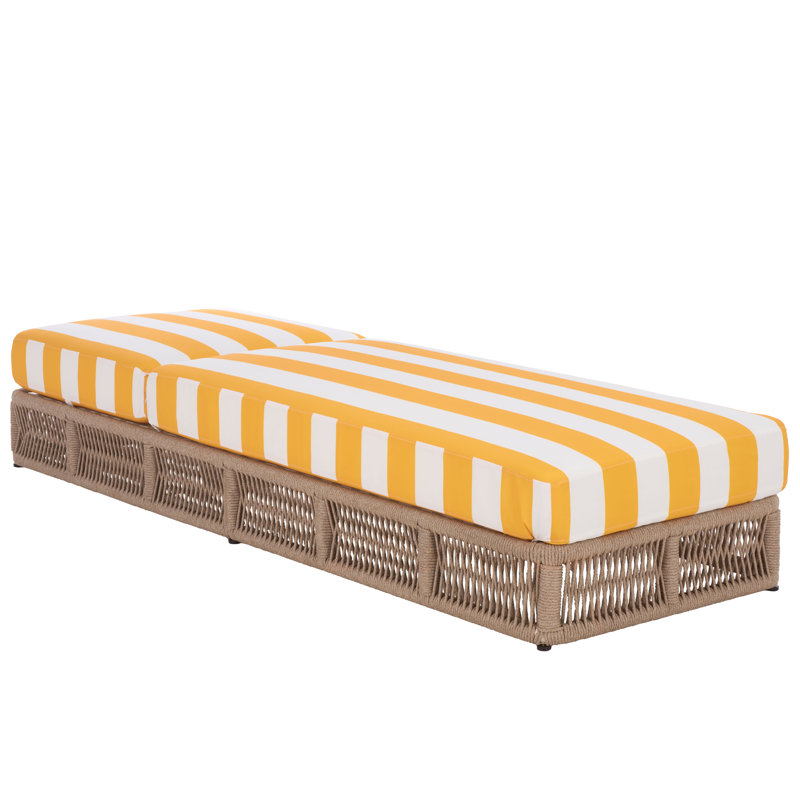 Gillian Steel and Rope Chaise Lounger, Yellow