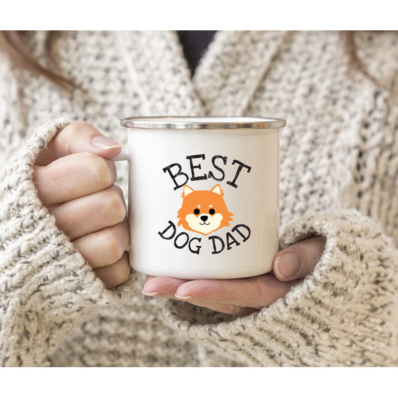 Grande tasse à café « Best Dog Dad », Loulou de Poméranie
