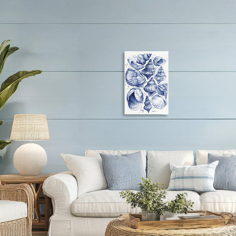 Toile de la collection Aquatic Conch, design par LSR Design Studio, H 24 po x l 16 po