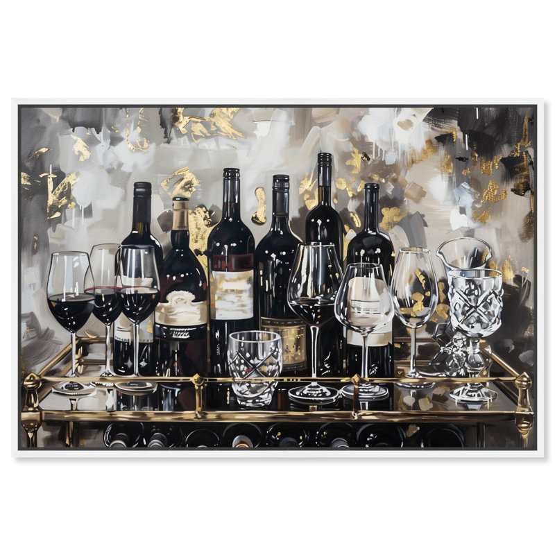 Notoriart Now Serving Champagne, Cadre blanc, H 25 po x l 37 po