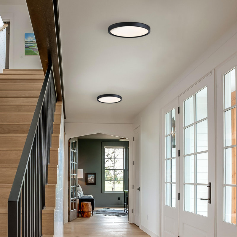 Acrylic LED Flush Mount, Selectable Color Temperature, Black
