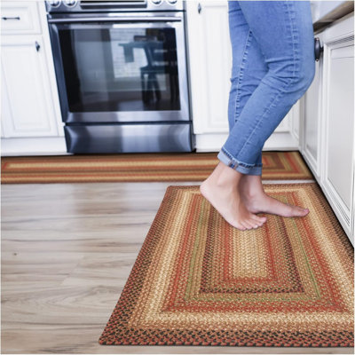Dameka Braided Jute Reversible Premium Brown/Beige/Red/Green Rug