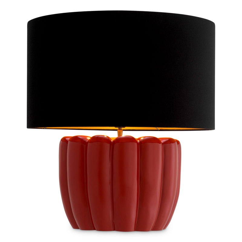 Table Lamp, Red, Black