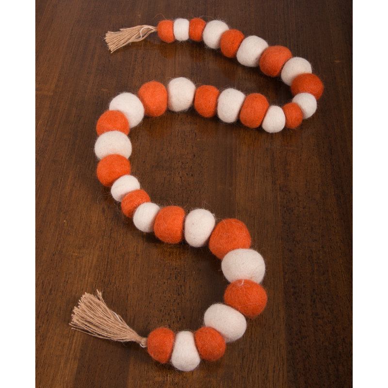 Guirlande 4 'Ball, Blanc / Orange