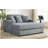 55" Oversized Chaise Lounger Modern Style Sofa Couch ,with Pillows, Charge Station & Cup Holders, Chenille Fabric, Blue Gray-2065235855