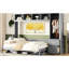 Grand lit escamotable mural avec garde-robe et tiroirs, grand format, finition grise