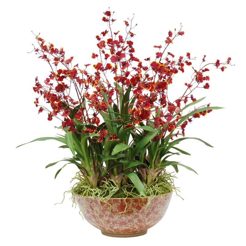 30'' Faux Flowering Plant in Ceramic Planter
