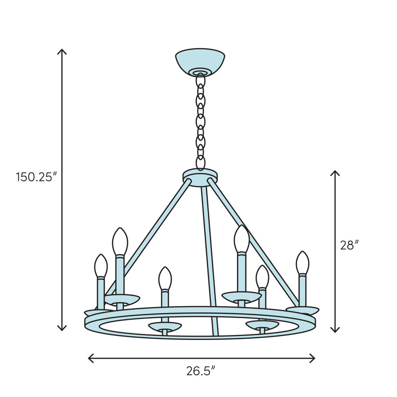 Lustre 4 lumières Blacksmith Blacklight, Mousseline blanche