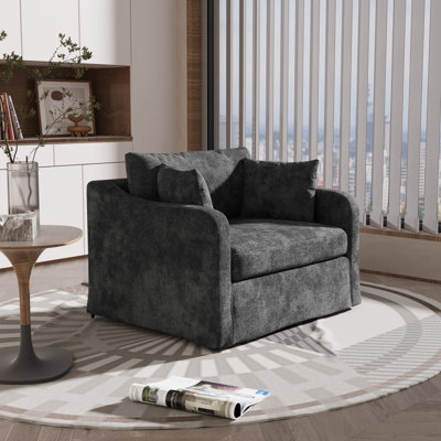 Oversized Upholstered Slipcovered Armchair Comfy Couch Sofa by Latitude Run